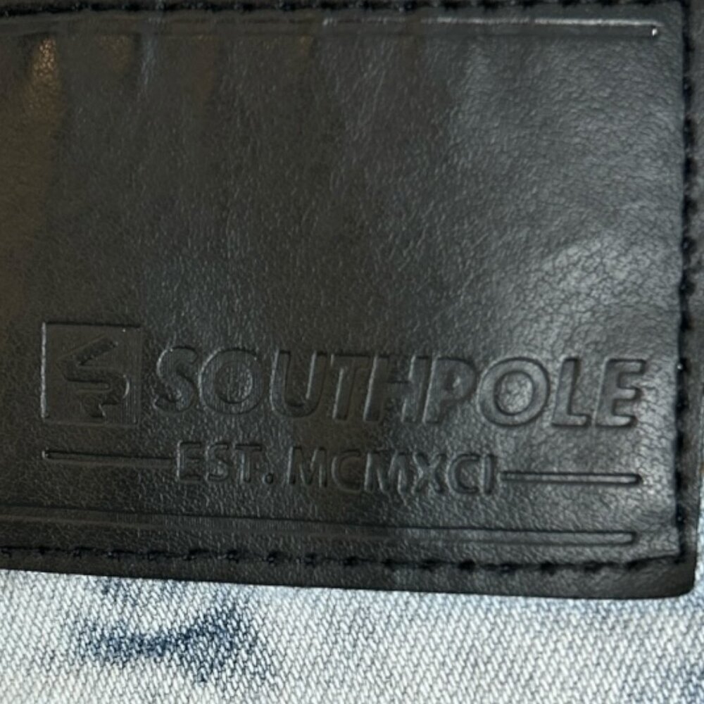South Pole Men's Moto/Biker Skinny Dark & Acid Wash Jeans Size 30x32 - Picture 5 of 10